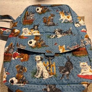 Pet-Themed Blue Small Backpack for Dog and Cat Lovers